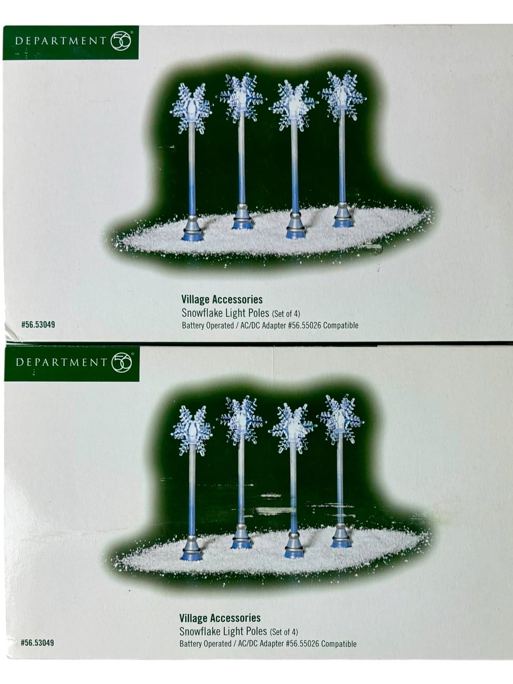 Department 56: Snowflake Light Poles: Village Accessories: Lot Of Two #53049